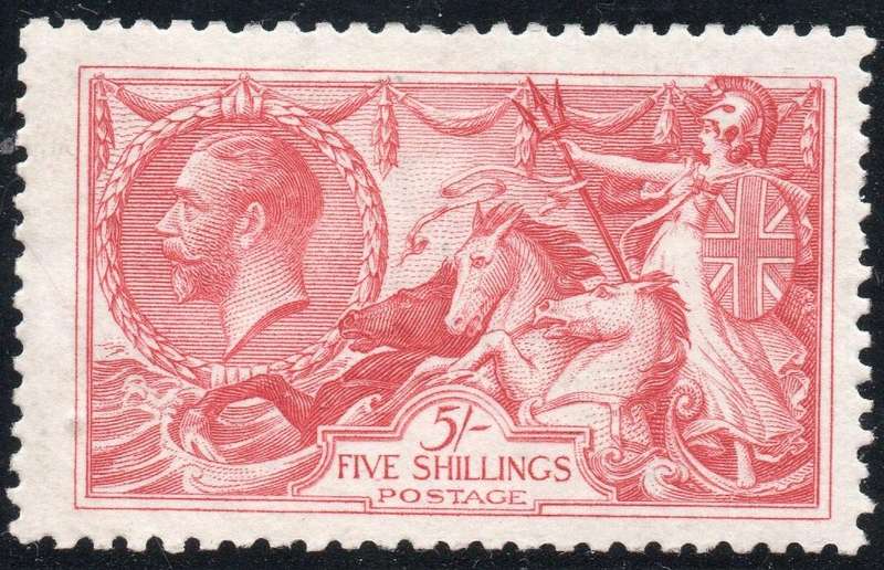 GREAT BRITAIN 1919 SG416 5/- ROSE-RED - LMM - 2017 CV £325