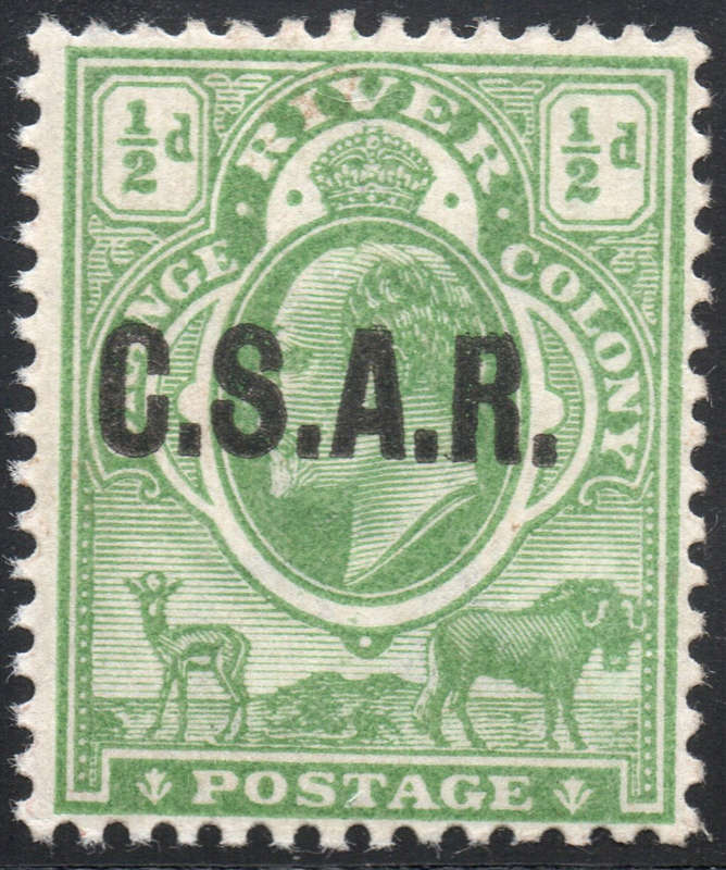 OFS / ORC 1905 SG R01 RAILWAY OFFICIAL STAMP - ½d YELLOW-GREEN - UM