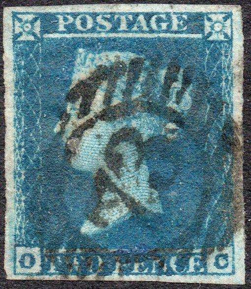 GREAT BRITAIN 1841 SG15 2d DEEP FULL BLUE - VFU - CV £110+(2017)