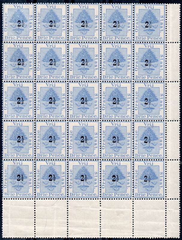 OFS 1896 SACC46 / 46a - 2½d on 3d ULTRAMARINE BO25 - UM - SEE SCANS
