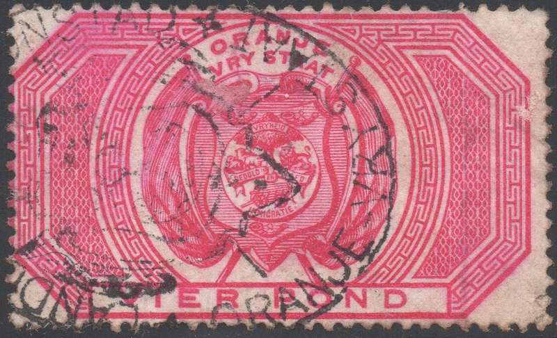 OFS 1900 SG F14b £4 CARMINE - FINE (FISCALLY) USED