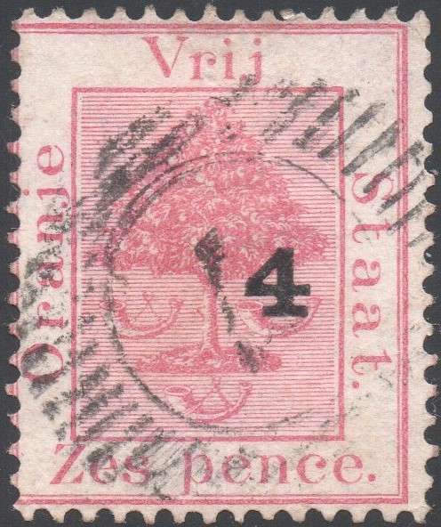 OFS 1877 SG13 4d on 6d ROSE , O/P TYPE ``(d)`` - VFU
