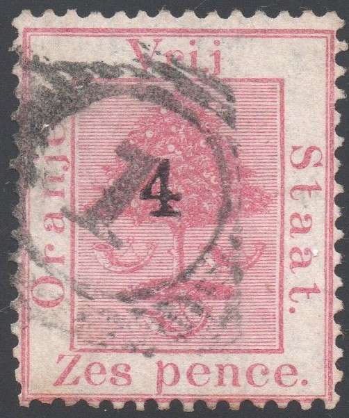 OFS 1877 SG10 4d on 6d ROSE , O/P TYPE ``(a)`` - VFU