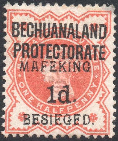 MAFEKING 1900 SG6 ½d on 1d VERMILLION - TYPE 1, SETTING 5 - MM cv R7000