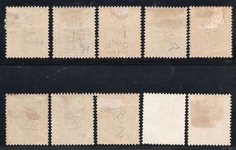 OFS 1896 ½d on 3d ULTRAMARINE SURCHARGED ISSUE , VAIOUS TYPES, SOME DUPLICATION - SEE SCANS