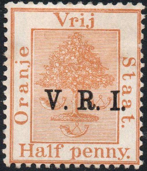 OFS 1900 1st PRINTING LEVEL STOPS - SG101f - ½d on ½d ORANGE - VALUE OMITTED  - CV £120(2017)