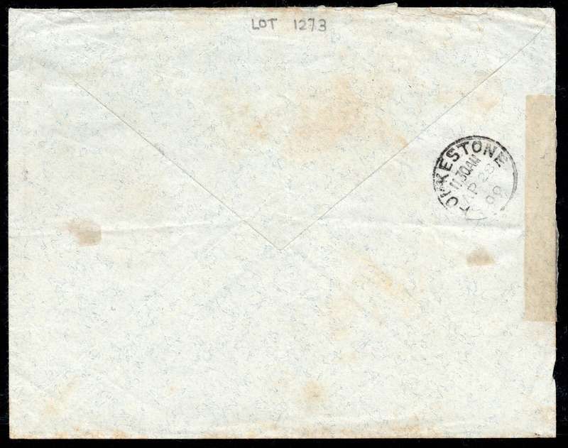 OFS 1900 - COVER BLOEMFONTEIN TO FOLKESTONE, ENGLAND, SENT 6 APRIL 1900, ARRIVAL 28 APRIL 1900