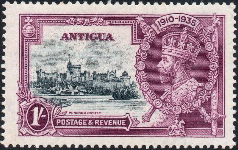 ANTIQUA - 1935 SG94h 1/- SLATE & PURPLE - LMM - CV £375 (2017)