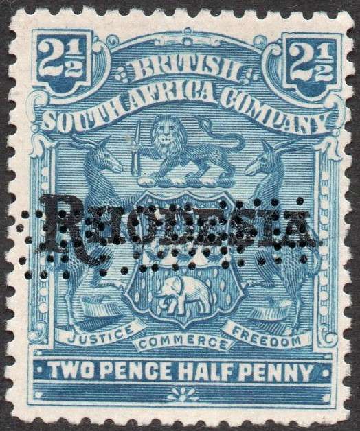 B.S.A.C. / Rhodesia 1909 SG99s 2½d PALE DULL BLUE ''SPECIMEN'' MNG