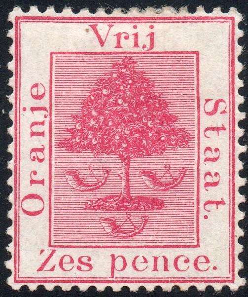 OFS 1868-71 SAC11 6d ROSE-CARMINE - MM - CV R700