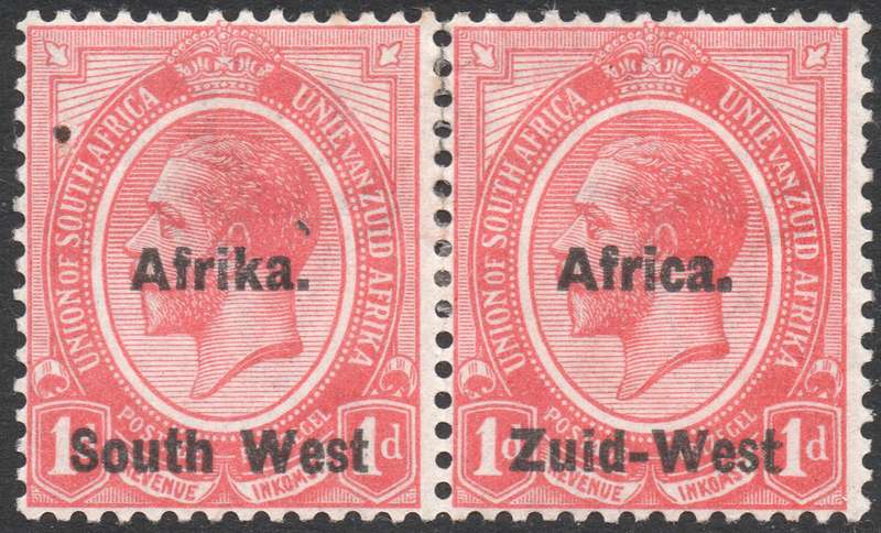 SWA 1923 SACC2j  1d RED WITH ''Africa/Afrika above ''South West/Zuid-West - MM - RARE CV R35000