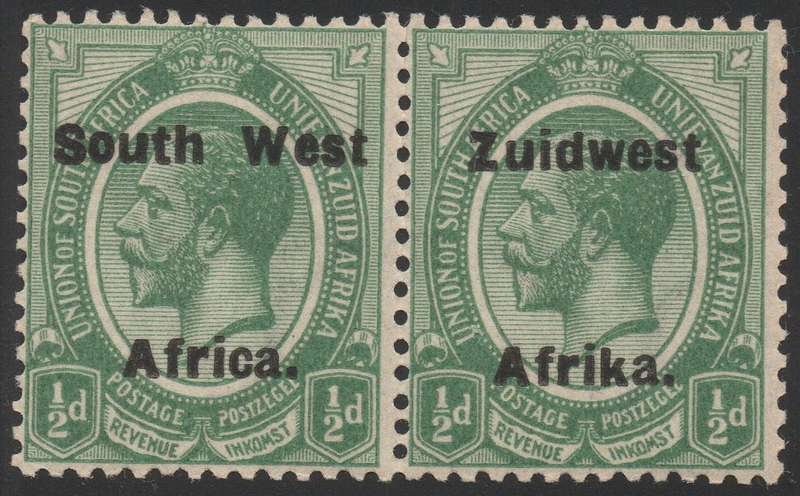 SWA 1924 TYPE VI SACC52 ½d GREEN BILINGUAL PAIR UM