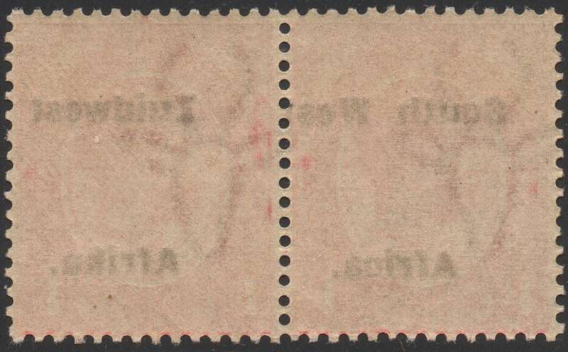 SWA 1924 TYPE VI SACC41 1d RED BILINGUAL PAIR UM CV R180