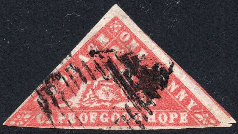 Cape of Good Hope 1861 SACC9a 1d CARMINE WOODBLOCK - FINE USED - CV R140000