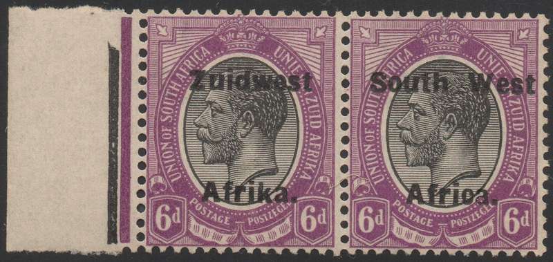 SWA 1924 TYPE VIa SACC47 36d  BLACK & VIOLET MARGINAL PAIR - UM - CV R500