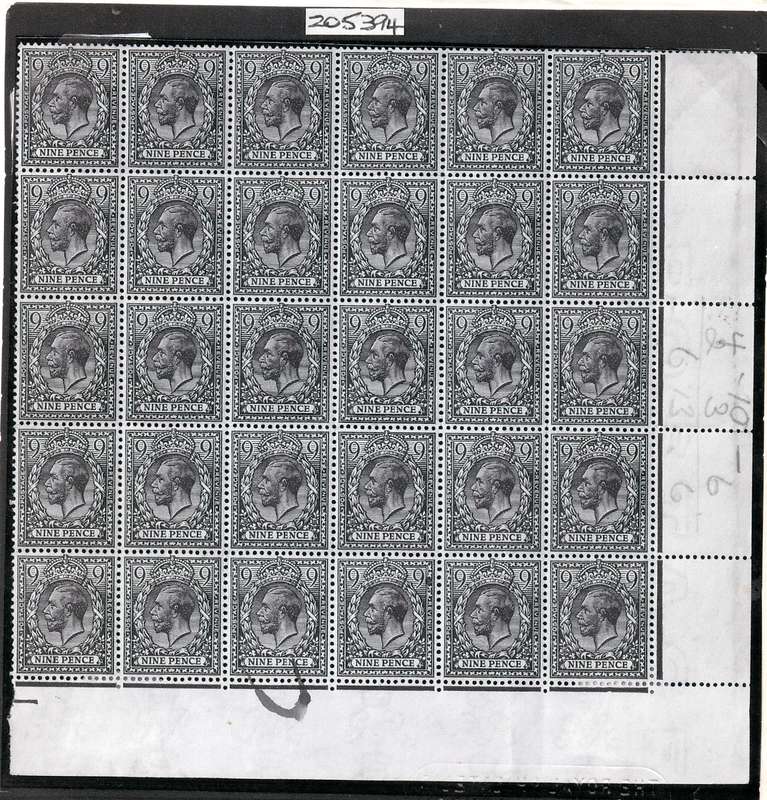 GREAT BRITAIN 1912-22 SG N29(1) 9d AGATE BLOCK OF 12 - UM - ROYAL CERTIFICATE - SEE BELOW