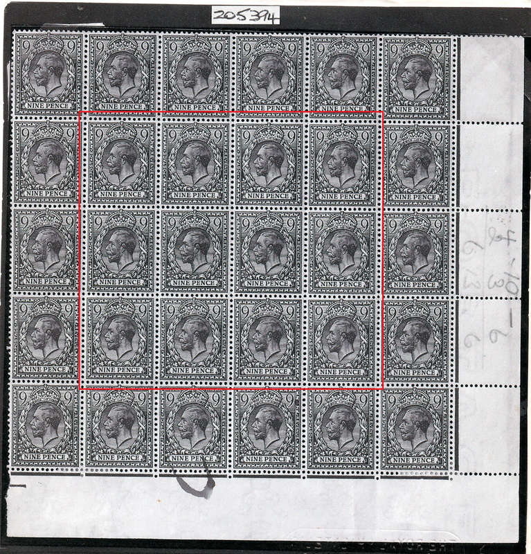 GREAT BRITAIN 1912-22 SG N29(1) 9d AGATE BLOCK OF 12 - UM - ROYAL CERTIFICATE - SEE BELOW