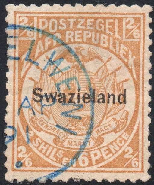 SWAZILAND 1890 SACC6 2s6d BUFF VFU - CDS IN BLUE -  CV R11000 - SEE BELOW