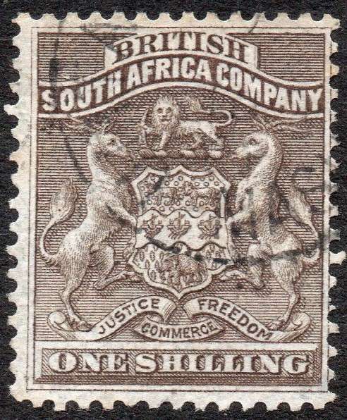 BSAC / Rhodesia : SG4 1/- Grey-brown MM CV £16(2017)
