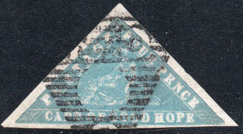 Cape of Good Hope 1861 SACC10a 4d (BRIGHT) GREYISH BLUE WOODBLOCK - VFU - CERTIFICATE - CV R65000