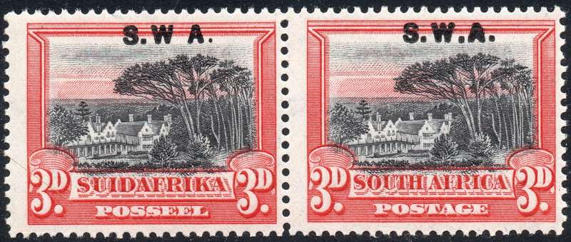 SWA 1927-30 SACC84ac 3d BLACK & RED WITHOUT STOP AFTER ''W'' - PERF DOWN - SCARCE VARIETY