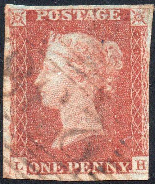 GREAT BRITAIN 1841 SG12p 1d RED-BROWN ON BLUED PAPER - FINE USED - CV from £2000(2017) - SEE BELOW