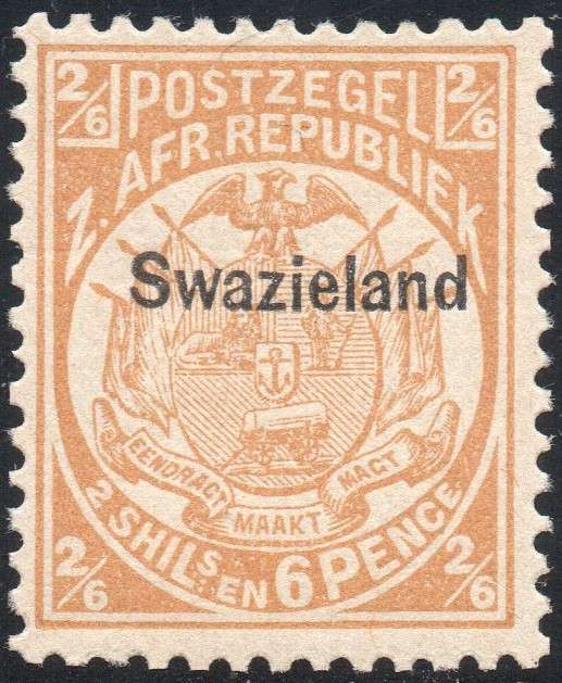 SWAZILAND 1890 SACC6 2s6d BUFF VLMM CV R8000 - SEE BELOW