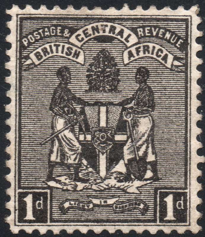 B.C.A.(Nyasaland): 1895 SG21 1d BLACK - MM CV £21(2017)