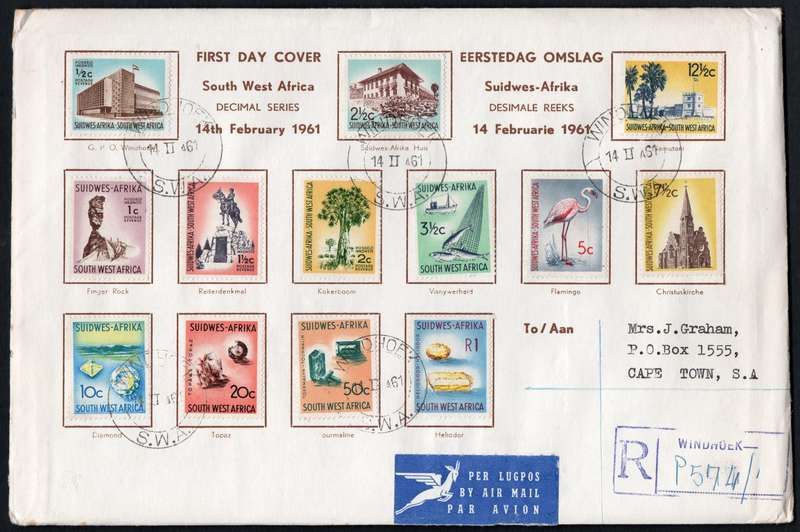 SWA 14 FEB 1961 1st DECIMAL DEFINITIVE OFFICIAL FDC - CV R600 - SEE SCANS