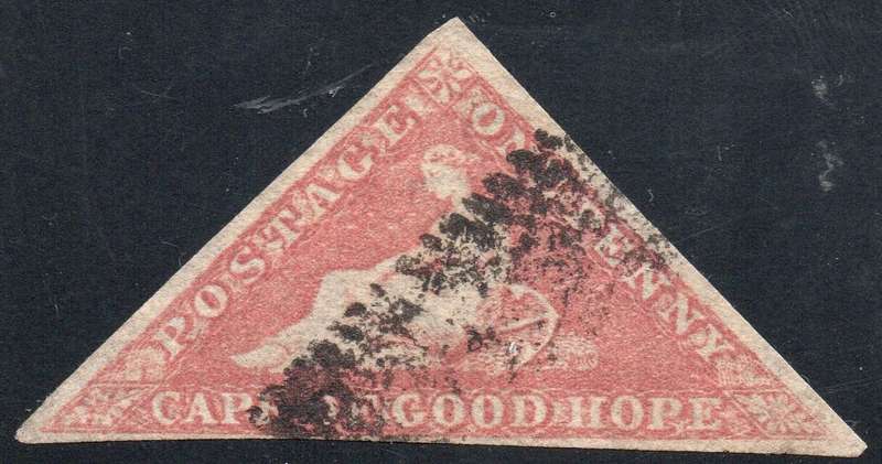 CAPE OF GOOD HOPE 1853 SACC3a 1d BROWN-RED - VERY FINE USED - CV R13000