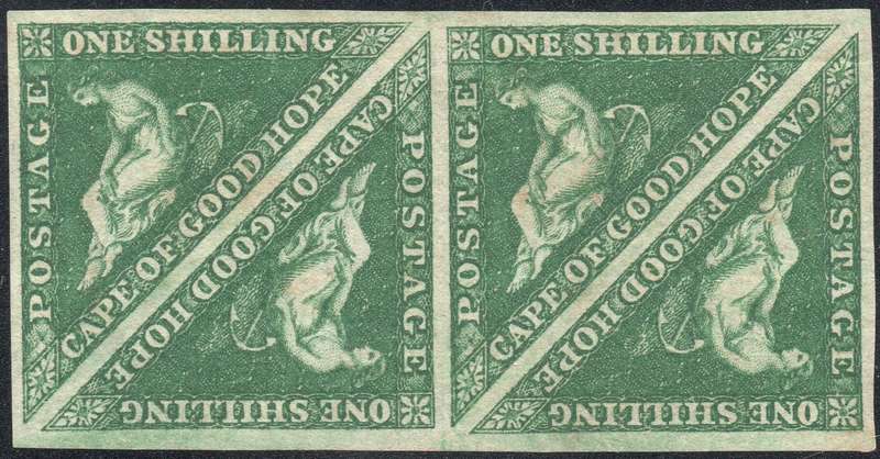 CAPE OF GOOD HOPE 1858 SACC8b - 1/-DEEP DARK GREEN BO4 W/CERTIFICATE- MM - CV R204000 - SEE SCANS