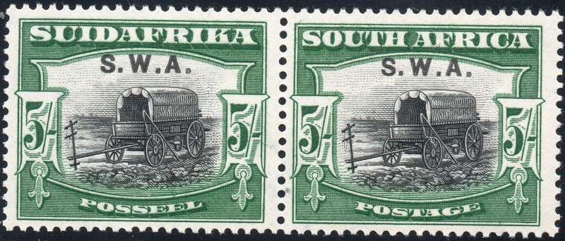 SWA 1927-30 SACC89 5/- BLACK & GREEN PAIR - MM CV R4000
