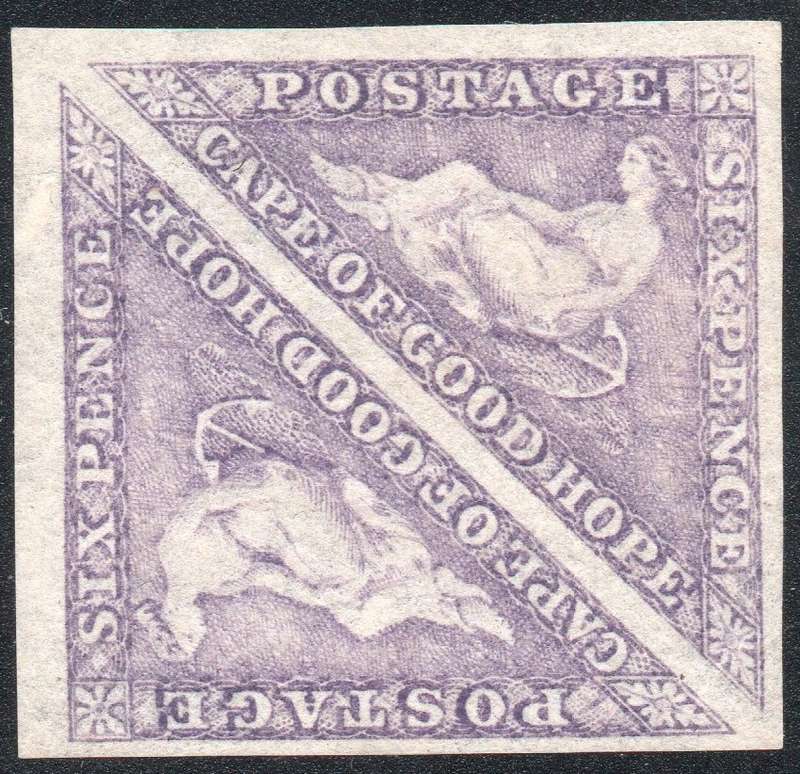 CAPE OF GOOD HOPE 1864 SACC16 - 6d BRIGHT MAUVE PAIR - UNUSED - CV R36000  SEE SCANS