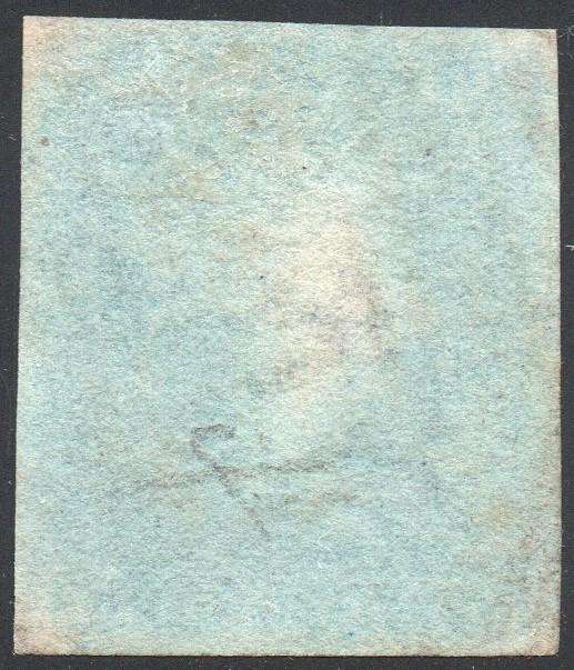 GREAT BRITAIN 1841 SG14 2d BLUE - IMPERF( WHITE LINES ADDED) WM W2 VFU CV £90+(2017)
