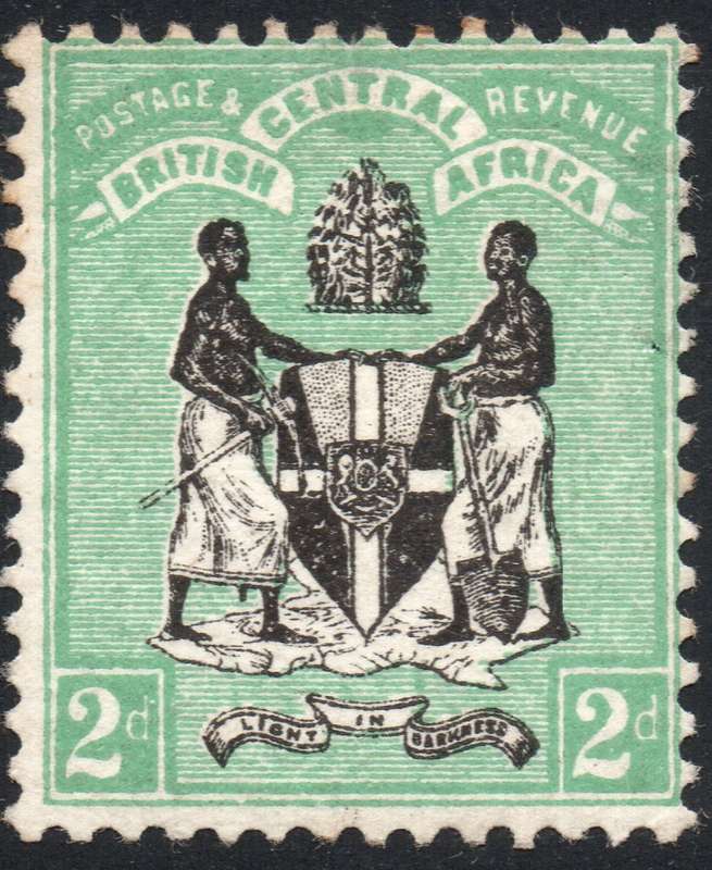 B.C.A.(Nyasaland): 1896 SG33 2d Black and Green(WM CA) LMM CV £22