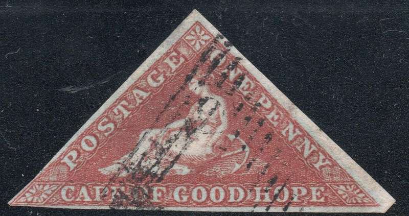 CAPE OF GOOD HOPE :  1853 SACC1 1d DEEP BRICK-RED - VFU - CV R14000