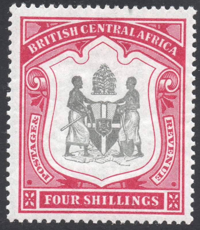 B.C.A.(Nyasaland): 1897-1900 SG50 4/- BLACK and  CARMINE - MM - CV £130