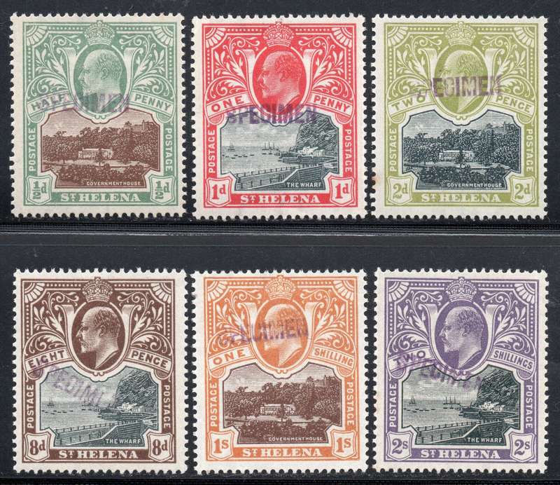 ST HELENA 1903 SG55s/60s HANDSTAMPED ''SPECIMEN'' SET OF SIX - MM