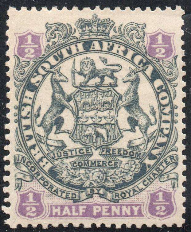 B.S.A.C/Rhodesia SACC38 ½d Slate & Violet -  MM - CV R100
