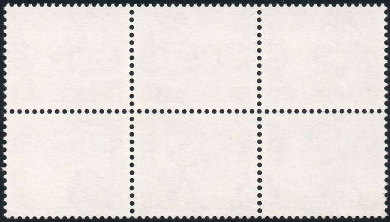 Union of SA - 1d Carmine Harrison essay BLOCK OF SIX - Watermarked, ungummed paper - inverted w/m