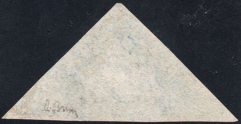 CAPE OF GOOD HOPE 1853 SACC4a - 4d BLUE ON SLIGHTLY BLUED PAPER - VFU - CV R3500
