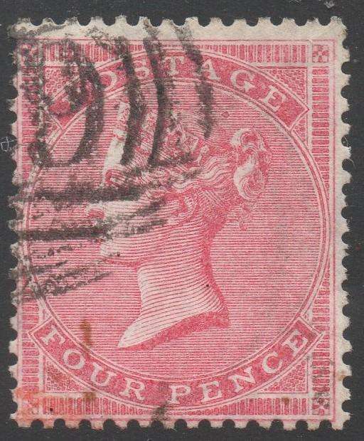 GREAT BRITAIN 1857 SG66 4d ROSE-CARMINE - VFU - CV £150+(2017)