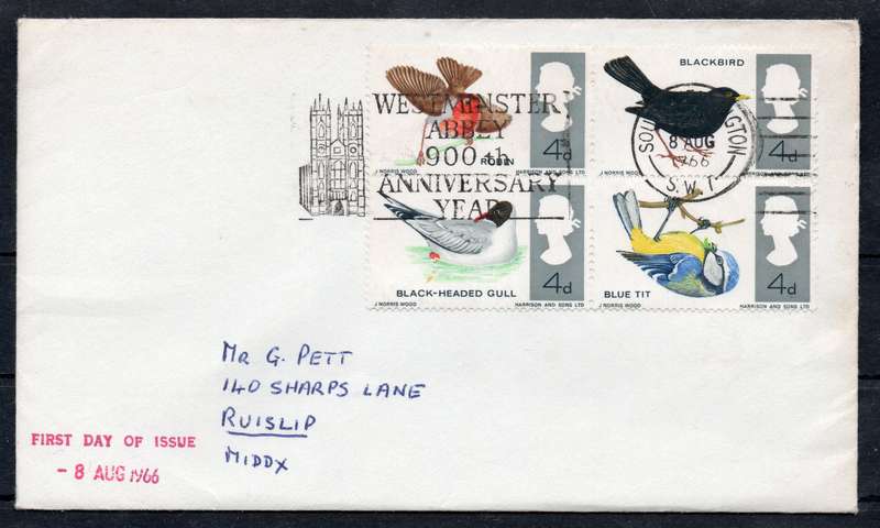 GREAT BRITAIN 1966 (08 AUGUST) BRITISH BIRDS FDC(ORDINARY) - SEE SCANS