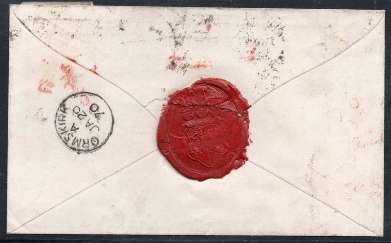 CAPE OF GOOD HOPE 1869 - COVER FROM CAPE TOWN TO ORMSKIRK, UK - SEE BELOW