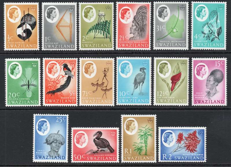 SWAZILAND 1962 SACC89-104 - FULL SET OF 16 - LMM - CV R1543