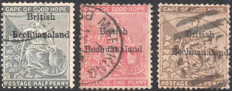 BRITISH BECHUANALAND 1885-7 SACC4-8 FULL USED SET CV R5970