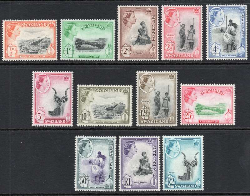 SWAZILAND 1961 SACC77-88 - FULL SET OF 12 - VLMM - SEE SCANS