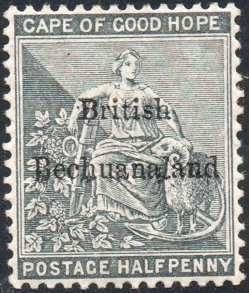 British Bechuanaland SACC4 ½d Grey-black WM ANCHOR - O/P IN BLACK MM CV R400