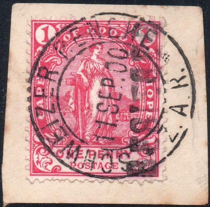 SCHWEIZER RENECKE 1900 SACC6 1d CARMINE - VFU ON PIECE - SCARCE