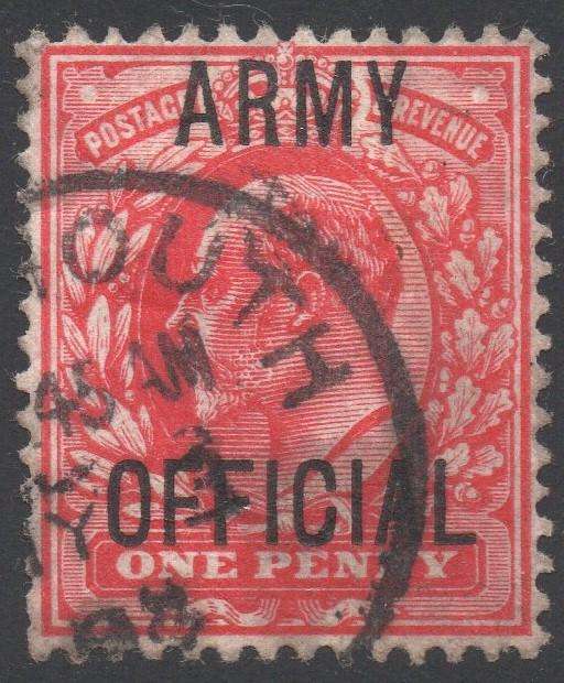 GREAT BRITAIN OFFICIALS : SG078 1d SCARLET ''ARMY OFFICIAL'' - MM - CV £22(2017)